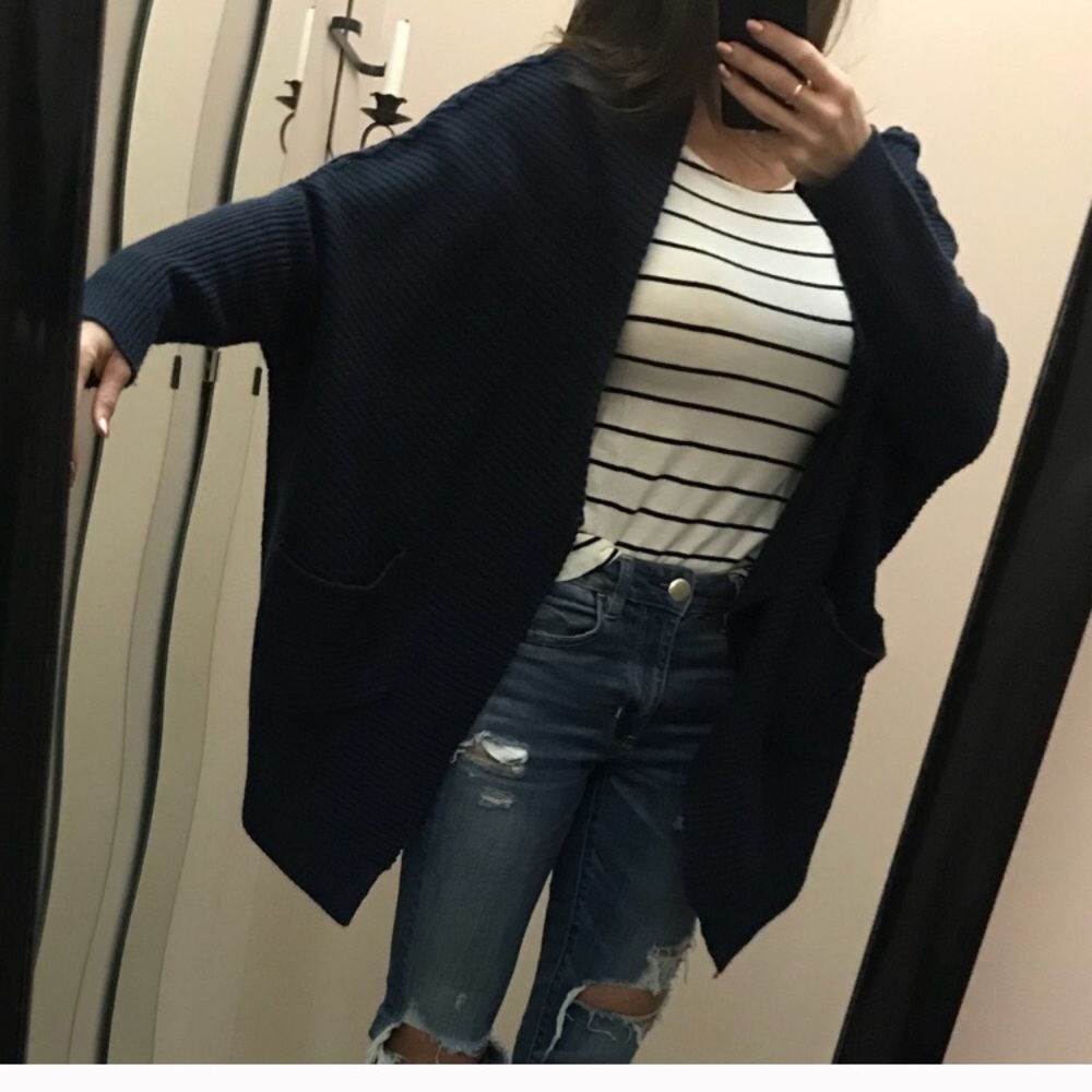 Navy blue cardigan size XL - Picture 3 of 5